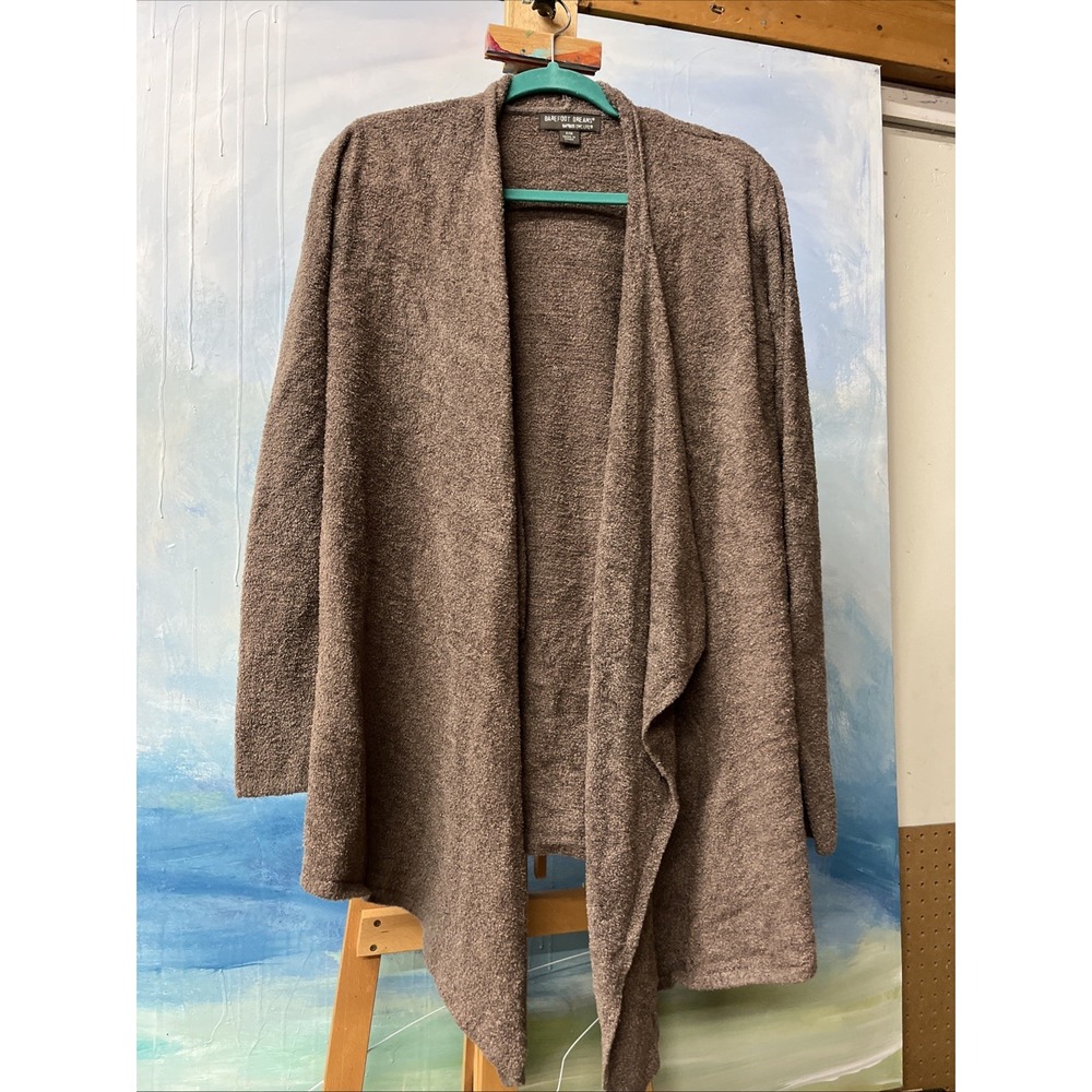 Barefoot Dreams Bamboo Chic Lite Cozy Brown Open Cardigan Style 436 Sz S/M Fall